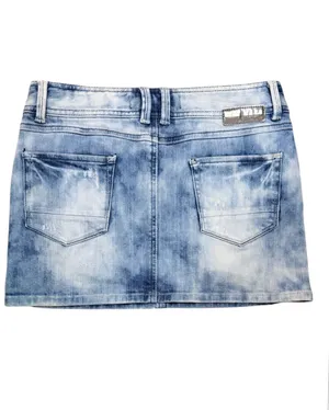 Pelham Jeans Distressed Denim Mini Skirt Women’s Size 28 Blue Stretch Y2K thumbnail 4