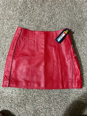 Dale Earnhardt Jr Red Leather Mini Skirt thumbnail 1