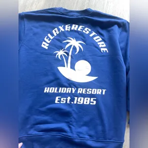 Nwot Plt Blue With White Print Sweatshirt S thumbnail 5