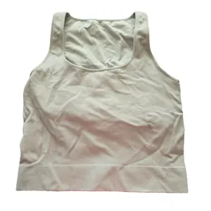 Ribbed Comfort Y2K Bra Top Wireless Pullover Stretch Sleep Active‎ DSG Gray M thumbnail 1