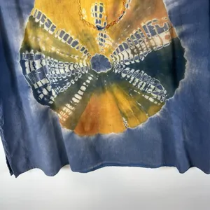 Vintage Belma New York Tie Dye Blue Yellow Top Women’s One‎ Size Boho Hippie thumbnail 3