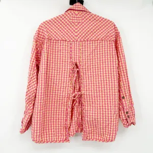 Free People FP We The Free Womens Boho High‎ Tide Button Down Gingham Shirt XS thumbnail 10
