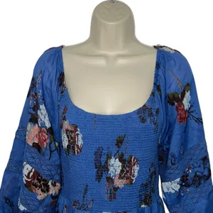 Free People Bohemian Witchy Fairy Morning Glory Maxi Dress Bluebell Small Floral thumbnail 3