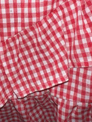Red gingham mini dress. White thumbnail 7