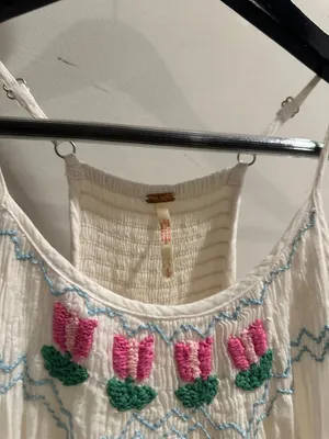 FREE PEOPLE Tip Toeing Tulip Midi Dress in Whisper White Size Small thumbnail 6