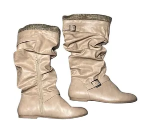 Tan Slouch Booties thumbnail 1