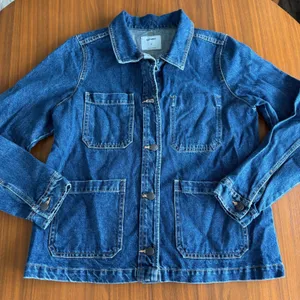 Old Navy Denim Chore Jacket Medium Blue Button Up Workwear Utility Fall Boho thumbnail 11