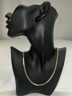 Vintage 925 Sterling Silver Square Omega Chain Necklace 17" 3D Snake 23.8g thumbnail 1