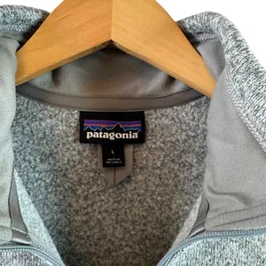 Patagonia Gray Better Sweater 1/4 Zip Women's size Large Logo Embroidery thumbnail 3
