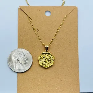 Gold Stainless Steel Pendant Necklace thumbnail 3