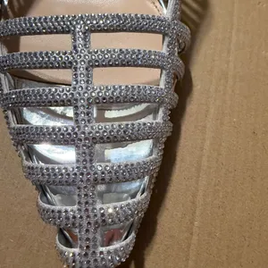 Steve Madden Metallic Silver Strappy Heels thumbnail 4
