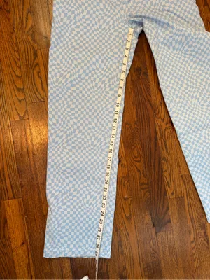 Hollister Women's Blue Checkered High Rise Utility Dad Pants Size 26/3 Regular thumbnail 13