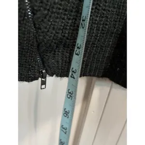 Mossimo Sweater Mini Knit Dress Zipper Detail Size Large Round Neck Black‎ thumbnail 4
