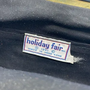 Vintage Holiday Fair 1981 faux leather shoulder bag or clutch. Hong Kong. thumbnail 7