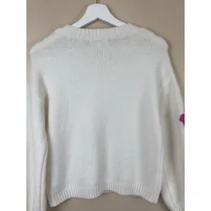 Francesca’s Sweater Size XS White Floral Crochet Flower Knit Pullover Crew Neck thumbnail 12