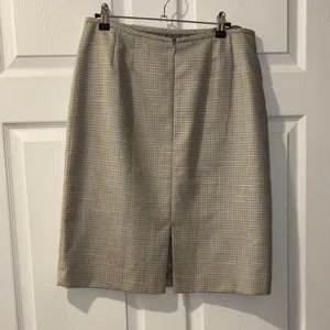 Tahari ASL Houndstooth Blazer and skirt in gold and white 6 thumbnail 7
