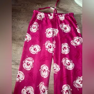 Vanity vintage Y2K pink monkey lounging pants with bananas thumbnail 3