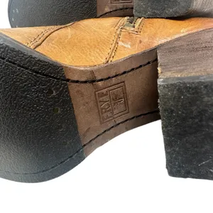 Frye Patty‎ Riding Bootie Brown Leather Harness Ankle Boots Heel Womens 7.5M thumbnail 15
