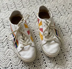 Soludos x Lockhart Embroidery Ibiza Sneakers Rainbow Wave Sun White (Size 8.5) thumbnail 3