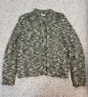 Majestic Marled Olive & Cream Button Cardigan vintage wool thumbnail 1