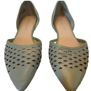 Franco Sarto Minty Green Leather "Honesty 2" D'Orsay Perforted Flats (8.5) thumbnail 2