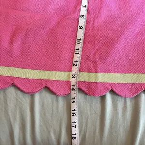 Lilly Pulitzer Stretch Mini Skirt Pink - size 6 Vintage Scalloped W Green Trim thumbnail 3