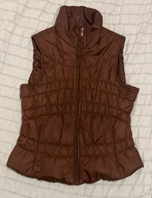 THRE3 Clothing Co. Chocolate Brown Quilted Puffer Vest Size L thumbnail 2