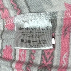 Simply Southern Pajama Lounge Pants Pink Gray White Medium / Large 8/12 thumbnail 3