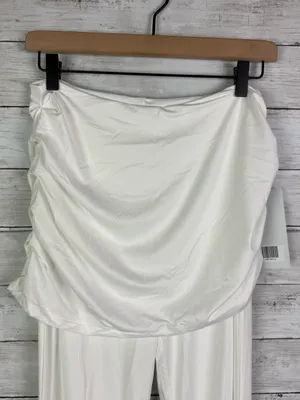 Girlfriend Collective White Paloma Skirted Wide Leg Yoga Pants Size Large thumbnail 4