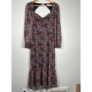 ASOS The Frolic Square Neck Midi Tea Dress With Mesh Sleeves Ditsy Floral Size 6 thumbnail 3