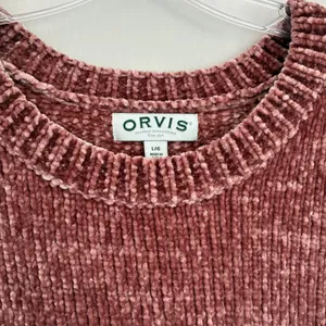 Orvis Womens Mauve Pink Chenille Ribbed Crew‎ Neck Pullover Sweater L thumbnail 4