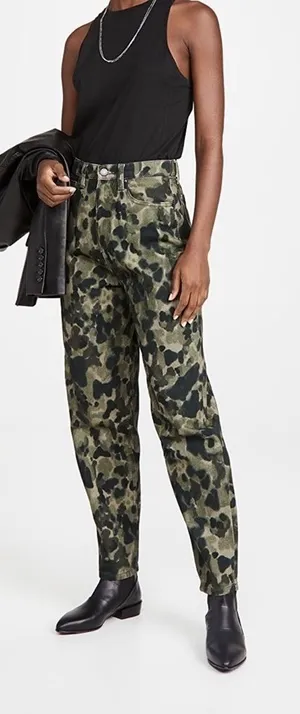 WeWoreWhat Dani Boyfriend Jeans Camo High Rise Olive Size‎ 25 NWT thumbnail 1