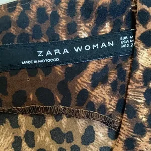 ZARA WOMAN Leopard Print Sleeveless Ruched Mini Dress w/Zipper Back -‎ M EUC thumbnail 6