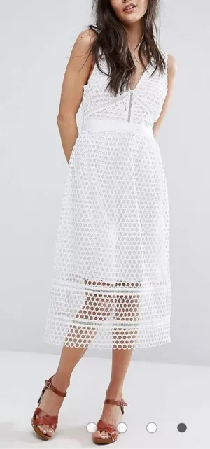 🔥🔥 5/$25 sale 🔥🔥 Abercrombie & Fitch for asos Lace Zip-Back Midi Dress size xs thumbnail 1