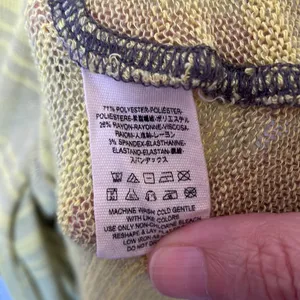 We The Free Open Knit Oversized Yellow Sweater Medium Poncho thumbnail 4