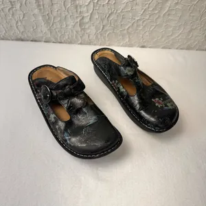 Alegria Clogs Size 8.5 / 39 Women's Floral Mules Leather Shoes Comfort Slip On thumbnail 4