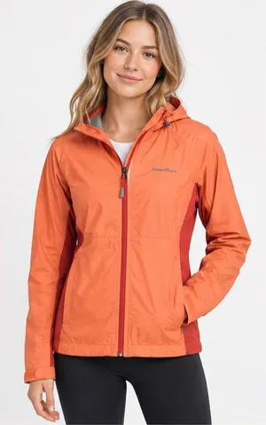 Eddie Bauer women's hooded jacket orange and dark red size XS small thumbnail 1