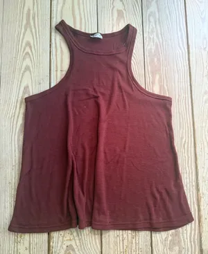 Intimately Free People Maroon Ribbed Tank Top XS thumbnail 1