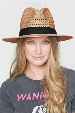 ✨Ruggine Boho Chic Summer Panama Hat✨ Tan Size M thumbnail 1