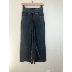 Halara Flex High Waisted Pockets Wide Leg Work Jeans Washed Black XS Regular thumbnail 4