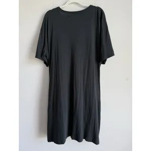 Aerie Women's XL Black Casual‎ T-Shirt Dress Ruched Waist Short Sleeve Casual thumbnail 4