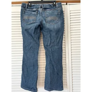 Aeropostale Curvy Skinny Flare Jeans Women 11 12 Blue‎ Denim Embellished Pockets thumbnail 2