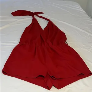 Hot & Delicious Red Halter Tie-Back One-Piece Romper thumbnail 11