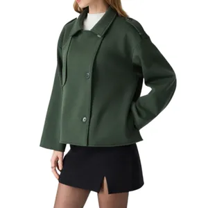 NWT OGL DoubleWarm Convertible Collar Buttoned Coat Size XS Evergreen thumbnail 2