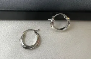 Twisted Silver Hoop Earrings for Women thumbnail 2
