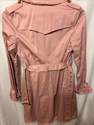 Women's Dusty Pink Double-Breasted Trench Coat This Coat was dry Clean . thumbnail 3