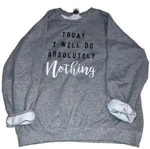 Gildan brand cute gray sweatshirt with fun sayings on front! thumbnail 1