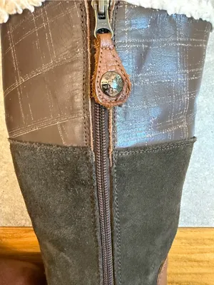 Pajar Knee High Buckle Boots Brown Leather Suede Cozy Winter Boots Size 8-8.5 thumbnail 6