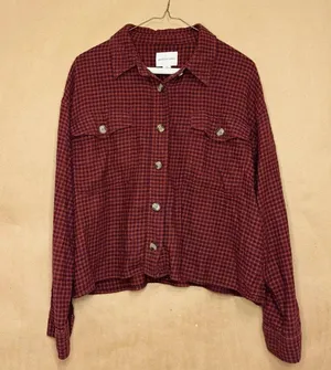 American Eagle Cropped Plaid Flannel thumbnail 2