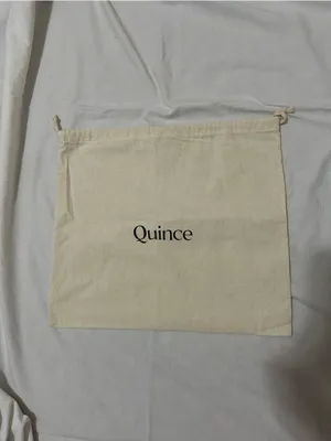 Quince Tan Natural Fiber Logo Dust Bag 15x13 Linen Cotton Blend thumbnail 3